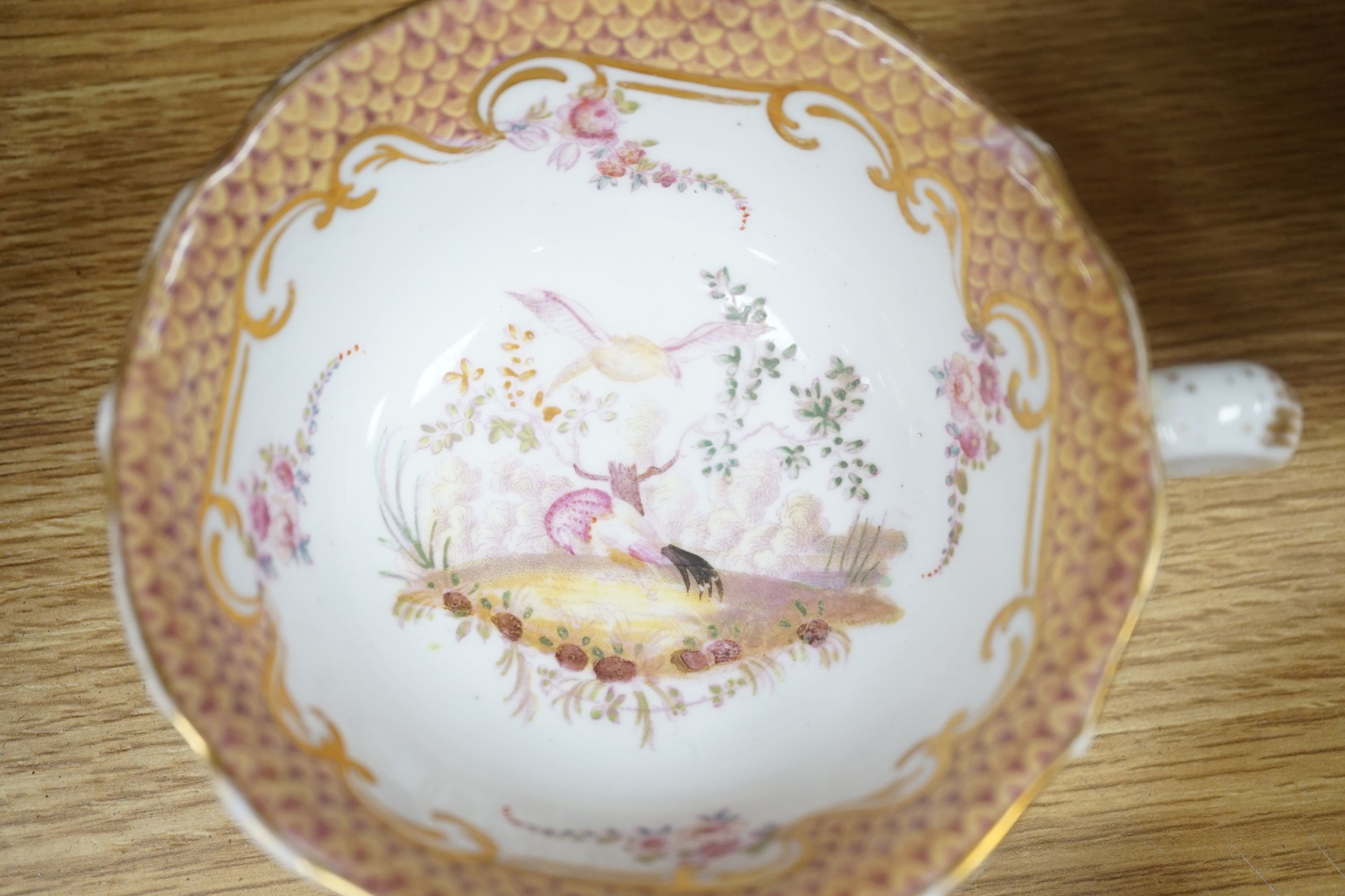 A Victorian porcelain tea service and two coffee cans